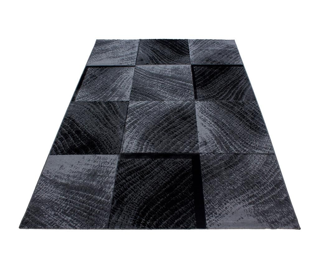 Covor Plus Waved Squares Black 80×150 cm – Ayyildiz Carpet, Negru Ayyildiz Carpet imagine 2022 caserolepolistiren.ro